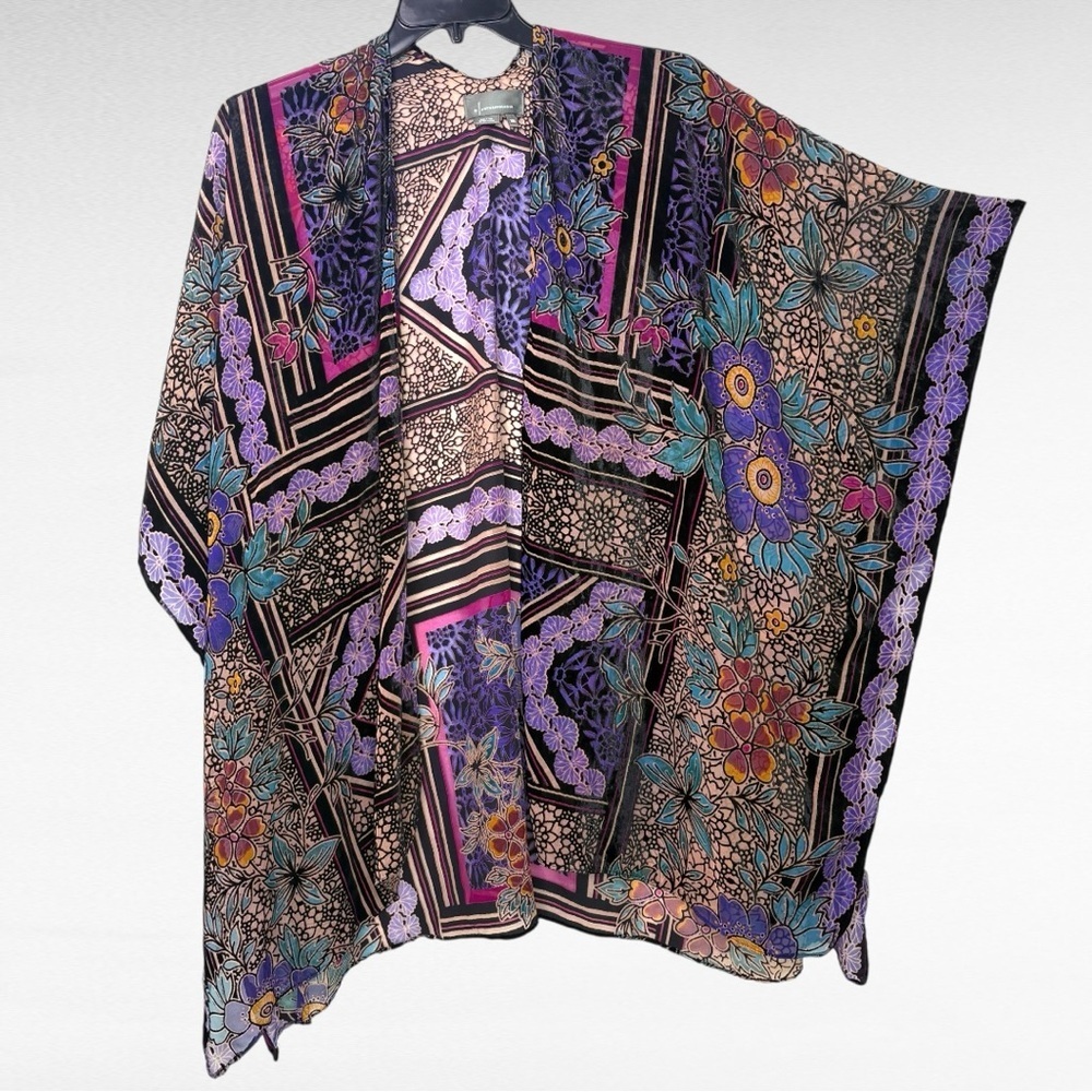 By Anthropologie Women’s One Size Sheer Burnout Kimono Bohemian Whimsigoth - Picture 6 of 16